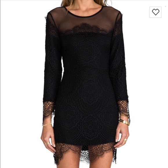 For Love & Lemons Grace Mini Black Lace Dress - Picture 5 of 7